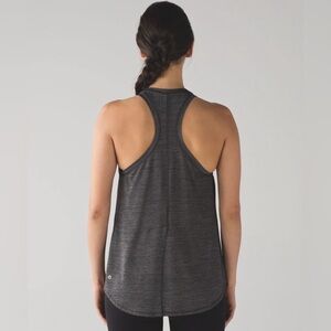 Lululemon Heathered Black Racerback High Neck Hot Like Agni Singlet Tie Tank 6